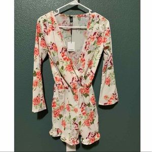 Floral long sleeve romper